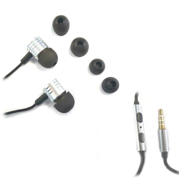 Слушалки с микрофон HQ сиви