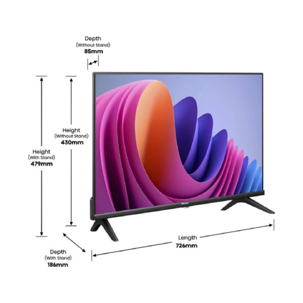Телевизор, Hisense 32" A4N, HD 1366x768, Smart TV, WiFi