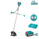 Акумулаторен безчетков тример/коса TOTAL Industrial, 40 V, 2 x 4 Ah