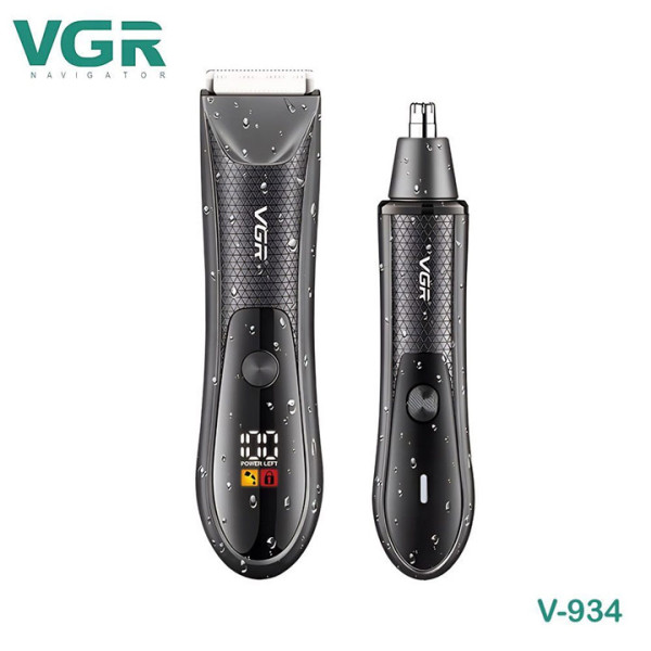 Тример 2 в 1 VGR V-934 за нос и тяло, 500mAh, До120 мин, USB, Водоустойчив