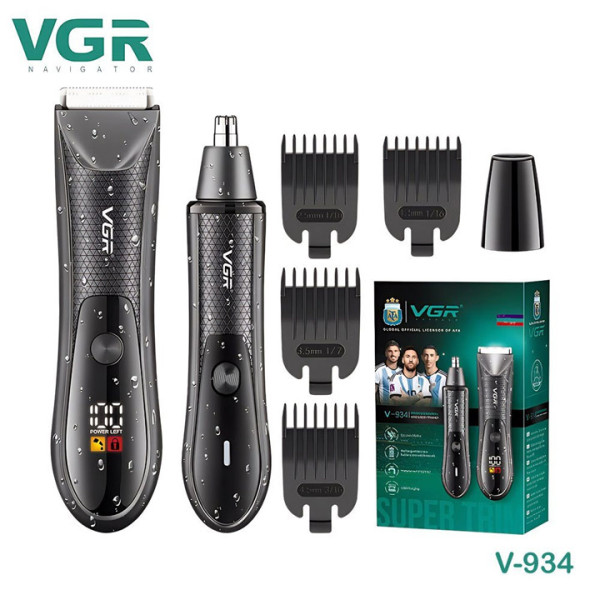 Тример 2 в 1 VGR V-934 за нос и тяло, 500mAh, До120 мин, USB, Водоустойчив