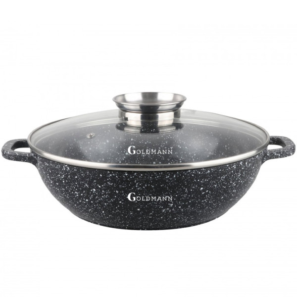 Плитка тенджера Goldmann GM-0528.28х8см., 4.1л, Лят алуминий