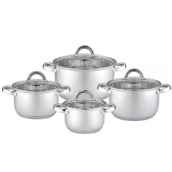 Комплект тенджери Rosberg R51210L8, 8ч, Индукция, Инокс