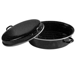 Ростер с решетка R54523B,39x29см, Индукция, Емайл, Черен