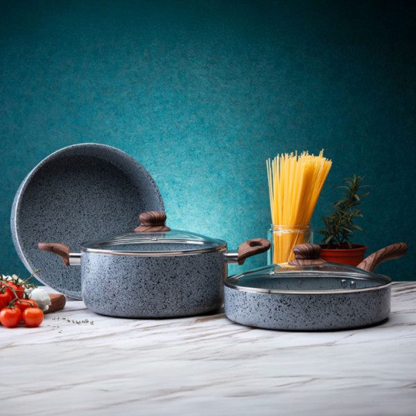 Тенджера Oliver Voltz Siena OV51318J24D, 24х13см, 5.6л, Светло сив