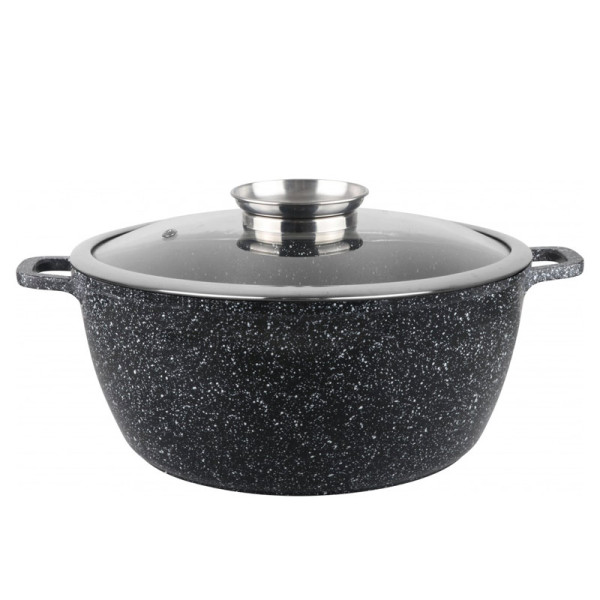 Тенджера с капак Oliver Voltz OV54318C26, 26x12см, 5.5л, черен меланж