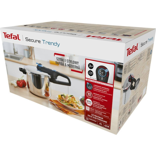 Тенджера под налягане Tefal Secure Trendy P2580701, 6 л