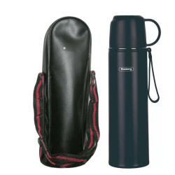 Термос с калъф Rosberg R52010FB, 0.5 л, Капак чаша, Черен