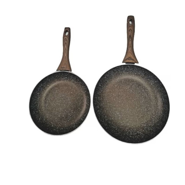 Комплект тигани 9Tnine-4419, 22/26см., Мраморно покритие, Кован алуминий