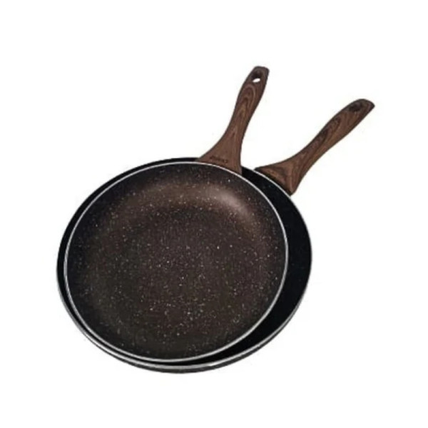 Комплект тигани 9Tnine-4419, 22/26см., Мраморно покритие, Кован алуминий