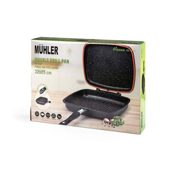 Тиган грил, двоен Muhler Hanna MR-3207M, 32x25cm