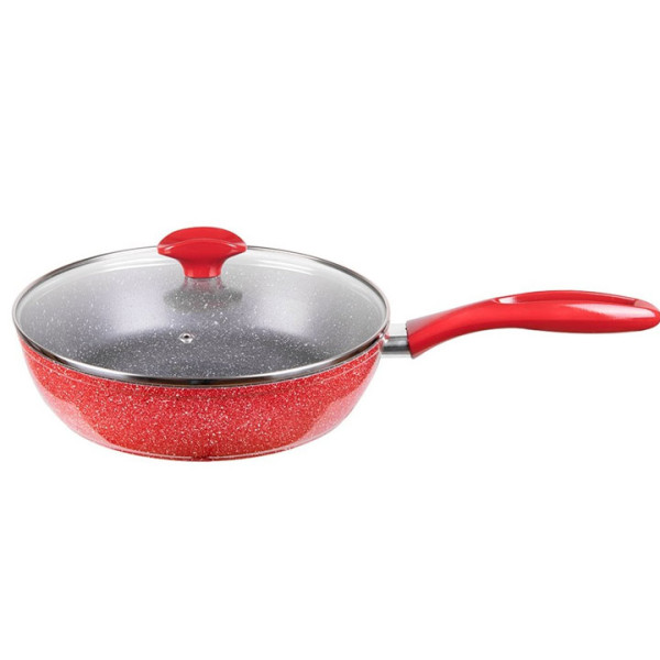 Тиган с капак Oliver Voltz OV54419A24CD, 24x6см, Индукция, Червен