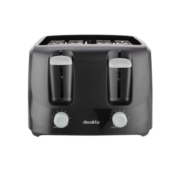 Тостер Decakila, 4 филии, 6 степени, 1400 W, Черен