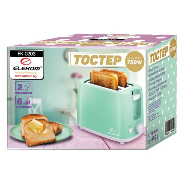 Тостер Elekom ЕК-0203, зелен