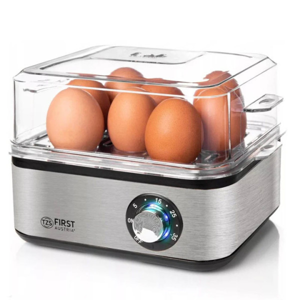 Яйцеварка Fіrѕt Аuѕtrіа FA-5115-3, 8 яйца, Приставка за пържени яйца, Инокс