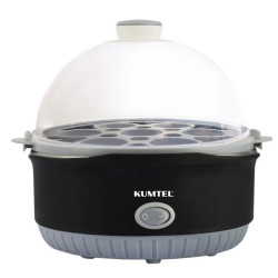 Яйцеварка KUMTEL HEB-01, 7 яйца, Индикатор за мощност, Черен/сив