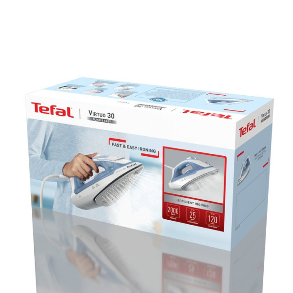 Ютия TEFAL FV2C41E0, 2000 W, 120 г/мин, Система против накип, Син/Бял