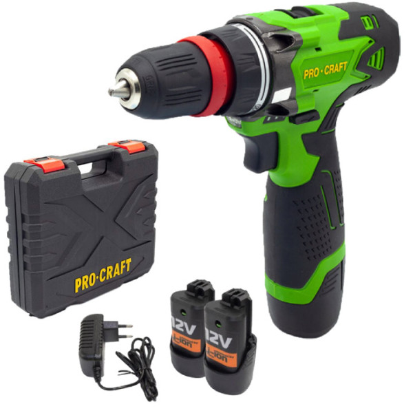 Акумулаторен винтоверт Procraft PA12LiDFR, батерии2x2Ah