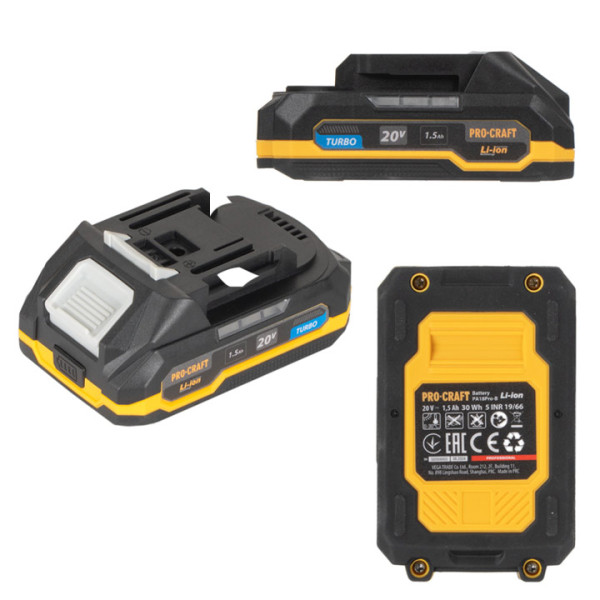 Акумулаторен безчетков винтоверт PROCRAFT PA18Pro, 20V с батерия и зарядно в куфар
