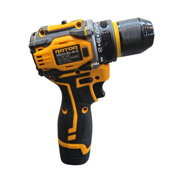 Акумулаторен винтоверт Rotor RD1.5A, 18V, 2x1.5Ah, безчетков мотор