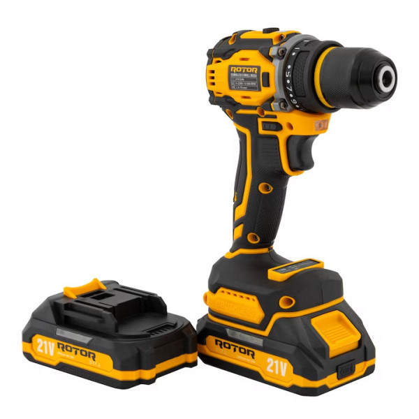 Акумулаторен безчетков винтоверт ROTOR RD2A 21V, две батерии 21V/2Ah, 2200 об/мин