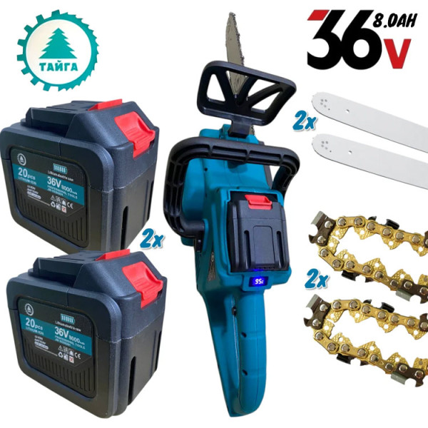 Акумулаторна резачка Тайга, 36V, 8.0Ah , 2бр. батерии, 2бр. вериги, 2бр шини