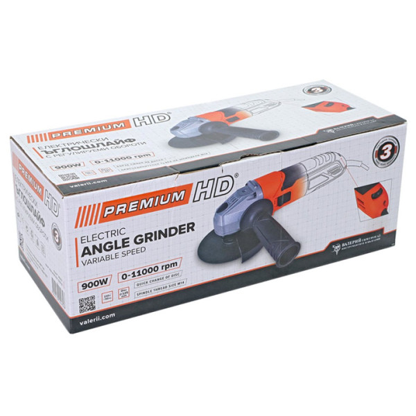 Ъглошлайф PREMIUM 125мм, 900W с регулиране на обороти