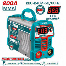 Инвенторен електрожен TOTAL INDUSTRIAL TW220069E 15-200A MMA 