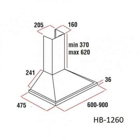 Аспиратор пирамидален Hausberg HB 1260 Инокс