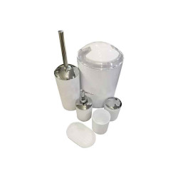 Комплект аксесоари за баня 6 части бял