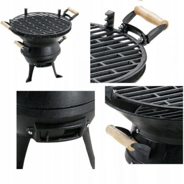 Чугунено барбекю Rosberg R51720A Черно