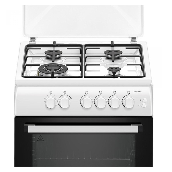 Готварска печка Samus SM664ANS, 4 газови горелки, Бял