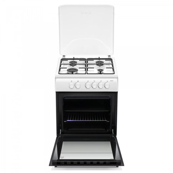 Готварска печка Samus SM664ANS, 4 газови горелки, Бял