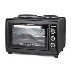 Малка готварска печка Termomax TC33BK, 33 L, 2 котлона, 2300W, Черна