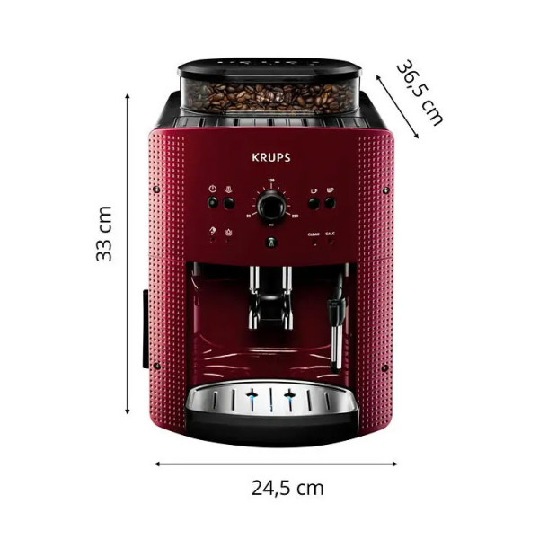 Кафеавтомат Krups Espresseria Automatic EA810770, 15 bar, 1400W, 1.7 л, Червен