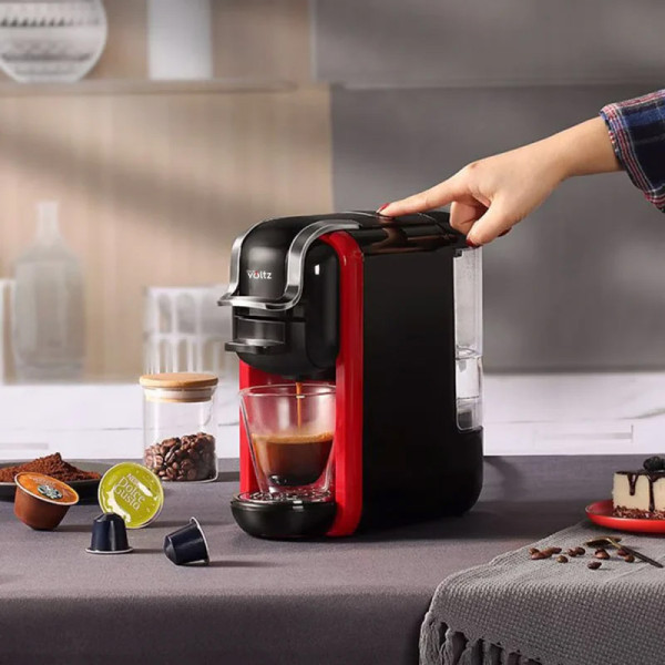 Кафемашина 8в1 Voltz OV51171B5,Черна с червено