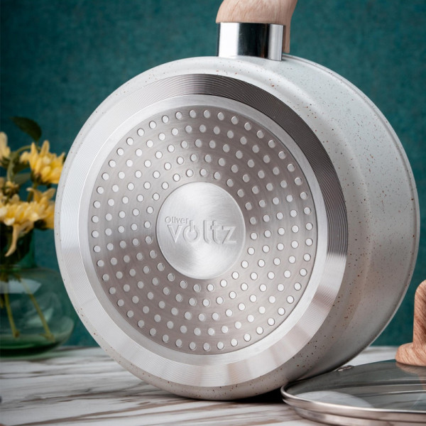 Касерола капак Voltz Nice OV54421E18, 18x8.5 см, Кремав меланж