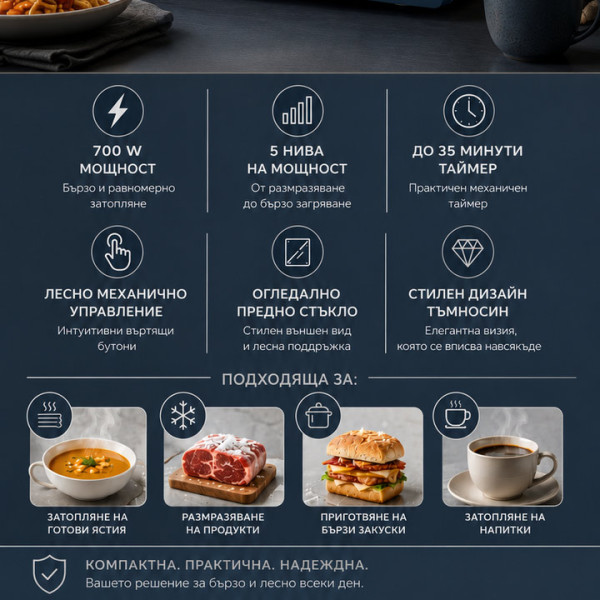 Микровълнова фурна Crown CMO-2071 MMB, Синя