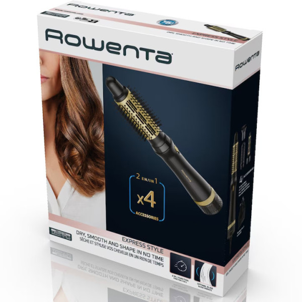 Четка с горещ въздух Rowenta Express Style CF6330F0, Черен/Златист