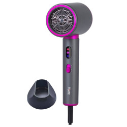 Сешоар Voltz  OV51100R, DC мотор, Студен въздух, LED индикатори, Сив/лилав