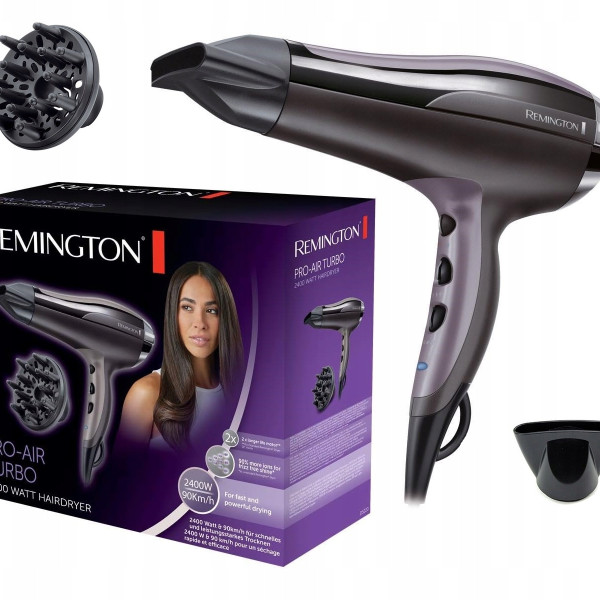 Сешоар с йонизираща функция Remington D5220 Pro Air Turbo с DC мотор с двойно по-дълъг живот спрямо стандартния!