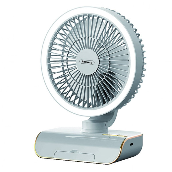Настолен вентилатор Rosberg R51760L, USB, 5W, 18см, LED