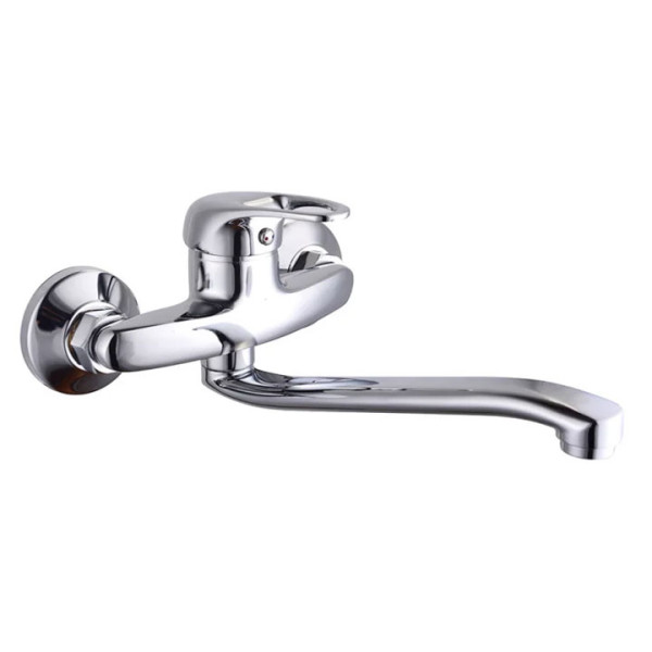 Смесител за вода Rosberg R57100AZ4, Монтиране на стена, Сребрист