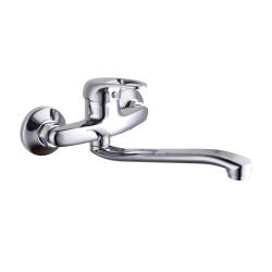 Смесител за вода Rosberg R57100AZ8,Хоризонтален, Монтаж на стена, Инокс