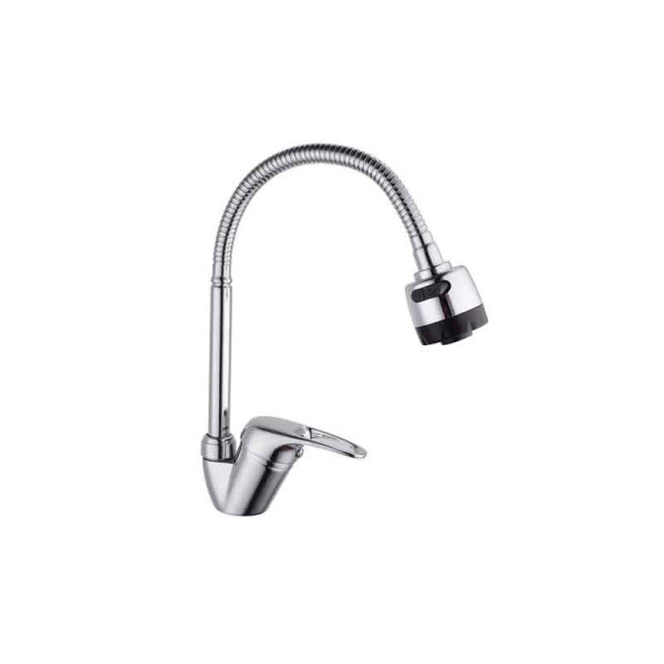 Смесител за вода с гъвкав чучур Rosberg R57100AZ6, Вертикален